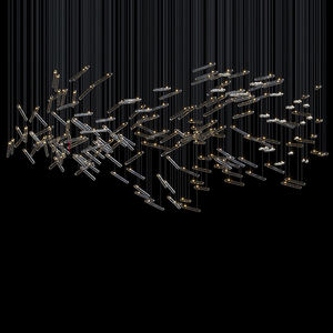 Suspension en tube <span class=keywords><strong>de</strong></span> verre <span class=keywords><strong>de</strong></span> <span class=keywords><strong>luxe</strong></span> Grand lustre en verre moderne en gros pour haut plafond Suspension en verre moderne - Product Image 6