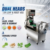 Machine à couper les légumes multifonctionnelle à double tête pour usage commercial, trancheuse, hachoir et coupe-dés automatiques pour pommes de terre, carottes et choux