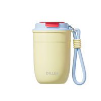 DILLER - Taza Térmica de Acero Inoxidable con Correa, Aislamiento al Vacío, Portátil, para Viajes, con Logotipo Personalizado