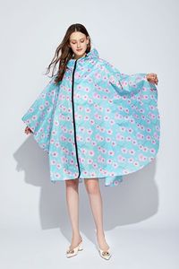 Impermeable Ligero Personalizado de Moda para Adultos, Estilo Motociclista Occidental, con Capucha Completa y Diseño Floral de Poliéster para Mujeres y Niñas - Product Image 3