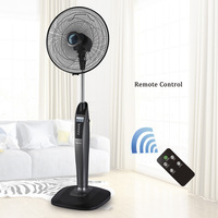 Ventilateur de sable sur pied de luxe à hauteur réglable et inclinable à 3 pales de 16 pouces avec télécommande et minuterie Vente directe d'usine Design moderne