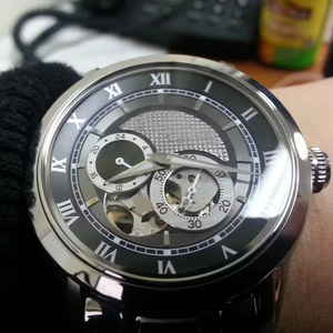 Automatic Skeleton <b>Watches</b> for Men Stainless Steel Case Leather Strap Sport Style Band Automatic Mechanical Men's Business <b>Watch</b> - Product Image 5