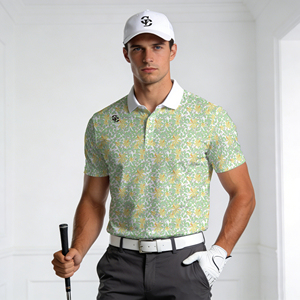 Nuova Collezione di <span class=keywords><strong>Polo</strong></span> da Golf per Uomo, Vestibilità Slim, Stampa a Righe Multicolore con Logo Ricamato - Product Image 1