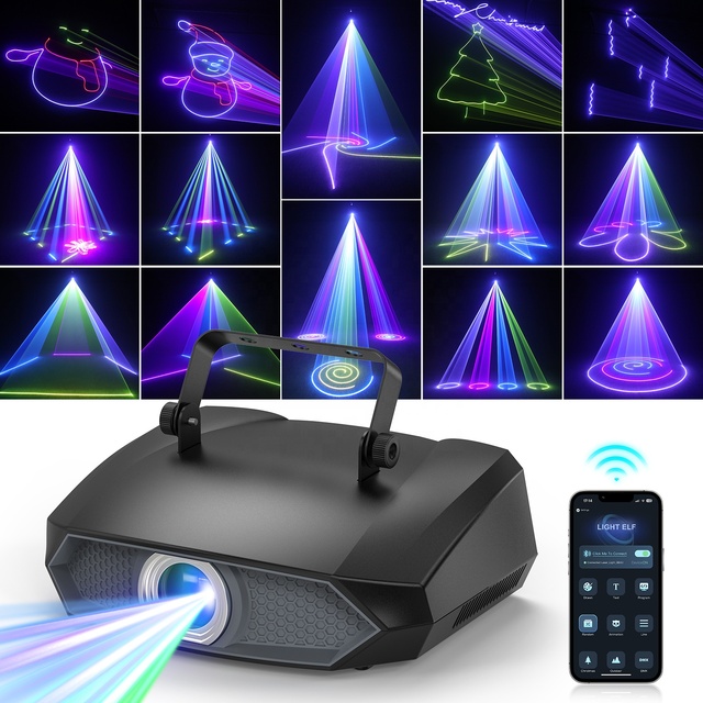 Mini 2W RGB Full Color Battery 3D Animation Laser Project Mobile APP WIFI Control Portable DJ Home Party Text