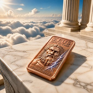 Pièce de collection commémorative Zeus Roi des Dieux en relief 3D personnalisé, 1 oz .999 Cuivre Fin, pièce de défi antique pour cadeau de luxe - Product Image 3