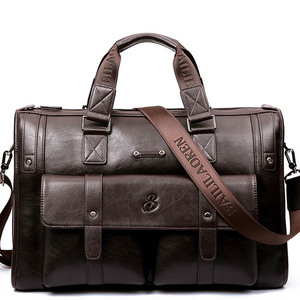 Baili Elderly Men's <b>Handbag</b> Large Capacity Business Travel Bag 14 Inches Laptop Bag Solid Color Shoulder Crossbody Bag - Product Image 2