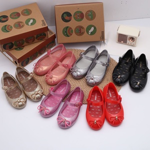 Chaussures plates en PVC pour enfants, style gelée, avec nœud, pour l'été, modèle princesse - Product Image 1