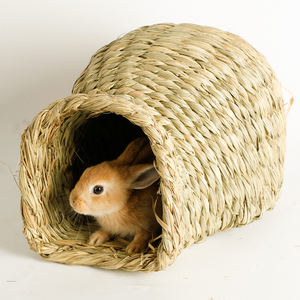 Tessuto a mano erba coniglio nido di Yurt coniglietto casa gabbia per animali domestici coniglio cavia erba nido letto di coniglio giocattoli da masticare criceto tunnel - Product Image 1