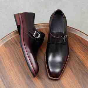 Zapatos de Hombre de Piel Genuina de Alta Gama, con Punta en Pico y Estilo Slip-On, para Oficina y Ocio, Tendencias de Moda Otoñales - Product Image 1