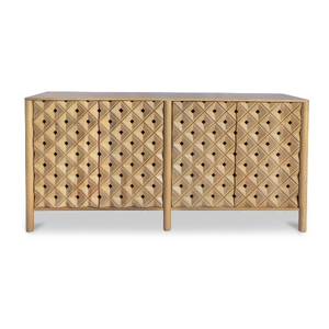 Aparador de Madera Maciza Ornamentado con Diseños Tallados a Mano y Prácticos Estantes Interiores para un Comedor Organizado - Product Image 2