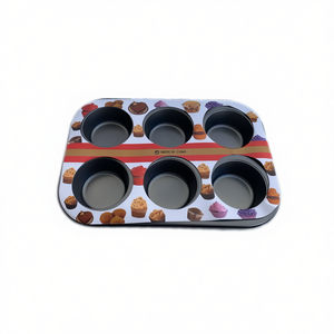 Stampo per torta Mnj a 6 fori, antiaderente, per muffin, cupcake e torte - Product Image 1