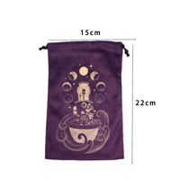 Pochette à cordon en velours violet doux au toucher avec logo personnalisé, réutilisable pour l'emballage de bijoux et de cartes de tarot