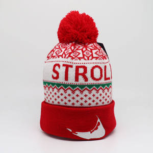 Wholesale Acrylic Knitted Santa Christmas Beanie with Custom Embroidery Logo for Festive Winter Holiday Parties - Product Image 4