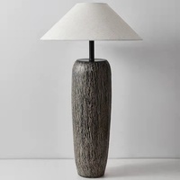 Lampe de sol en céramique de style Wabi-Sabi japonais, design simple, salon, hôtel, villa, maison d'hôtes, lumière d'ambiance et de nuit, 220V, Zhongshan