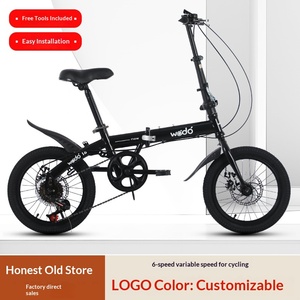 Vélo pliant avec freins à disque doubles, vitesse variable, cadre en acier à haute teneur en carbone, mini 16 pouces pour adultes et écoliers, sans installation - Product Image 6