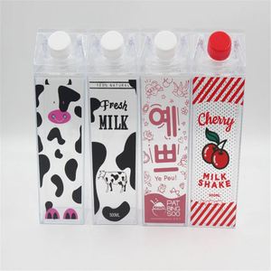Promotion Custom Square 500Ml Clear Portable Boba Drinking Cup Bpa Free Recycle Travel Acryclic Plastic <b>Milk</b> Carton Water <b>Bottle</b> - Product Image 5