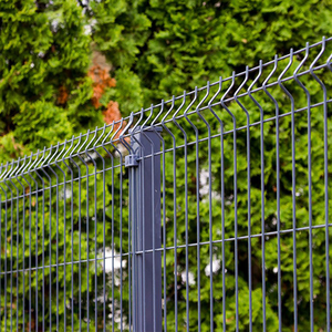 Clôture de jardin extérieure en métal revêtu de PVC, professionnelle, fabriquée en usine, avec panneaux en forme de V, en forme de triangle, clôture en treillis métallique incurvé 3D sur mesure - Product Image 1