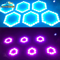 Pista de Baile LED 3D con Forma de Cubo Mágico Hexagonal Triangular, RGB DMX512 con IP33 y Asistente de Google para Discotecas y Bares