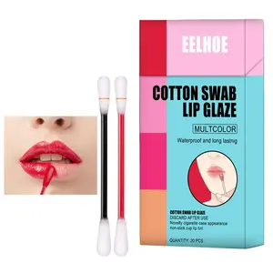 Wholesale lipgloss cotton-20pcs Cigarette Lipstick Cotton Swab Long Lasting Waterproof Disposable Liptint Moisturizing Lip Balm Lipgloss Tattoo Lipstick