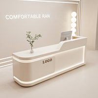 Bureau d'accueil multifonctionnel au design moderne minimaliste et épuré pour salon de beauté, magasin de vêtements, salon de coiffure, centre de santé