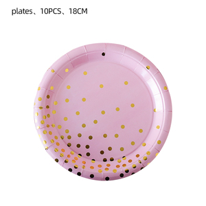 Kit de Fête d'Anniversaire Rose Doré à Pois – Ensemble Complet de Vaisselle Jetable avec Bannière, Assiettes et Gobelets pour Filles - Product Image 2