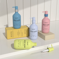 Vente en gros de flacons distributeurs en plastique PET de 500 ml pour l'emballage de shampooing, d'après-shampooing et de gel douche