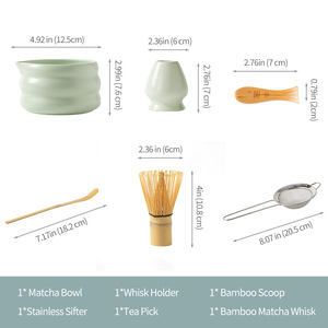 4/5/7PCS Japanese Matcha Blender Set with Bamboo Whisk Holder Matcha Brush Teaspoon Kiln for Beverage Shop <strong>DIY</strong> Tea-Making Tools - Product Image 4