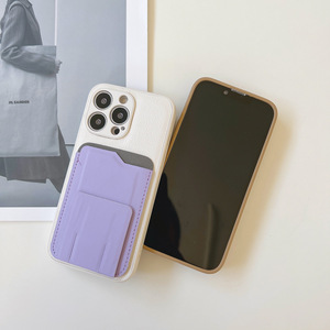Porte-cartes multifonctionnel créatif pour IPhone 14 15Plus 12 13ProMax étui de téléphone anti-chute de couleur unie pour <span class=keywords><strong>Huawei</strong></span> P60Pro Mate60 - Product Image 5