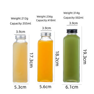 Commercio all'ingrosso 2024 migliore vendita delicata nuova innovazione con la migliore qualità su misura bevande succose latte quadrato bere bottiglie di vetro - Product Image 4