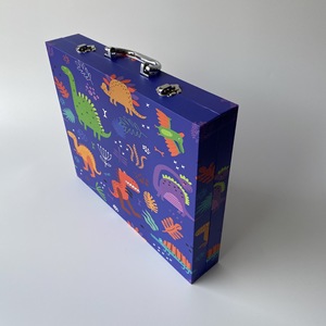 Childrens Toys <b>Organizer</b> Metal <b>Suitcase</b> Dinosaur Print Gift Box Rectangle 0-1l Capacity Wall Mounted Type - Product Image 2
