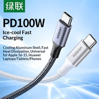 US316 UGREEN Kabel Data Tipe-C C Single Head PD100W Pengisian Cepat untuk iPhone 15 Pro Max untuk Mate70 iPad Tablet