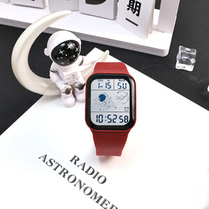 Reloj Despertador Redondo Multifuncional con Esfera de Cristal y Correa de Cuero, Resistente al Agua 100 <span class=keywords><strong>Bar</strong></span>, Luminoso, Electrónico, de Cuarzo - Product Image 2