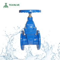 Vanne à opercule manuelle en fonte ductile GGG50 à siège souple DIN3352 F5 PN16 DN100-DN500 à brides, encapsulée EPDM, époxy bleu, pour eau