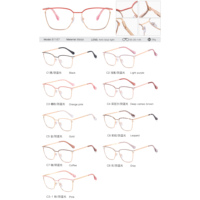 MS 81167 2023 nuevas mujeres Metal moda marco cuadrado óptico Anti-Luz Azul gafas marco moda diseño colorido logotipo personalizado