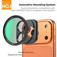 Kit de filtres magnétiques CPL K&F Concept 49 mm pour objectif de téléphone, compatible avec iPhone 17, 16, 15, 14 Pro et Pro Max