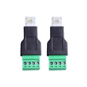 RJ11 6P4C pria ke 4 Pin sekrup Terminal Adaptor kristal kepala steker konektor Ethernet untuk telepon Line