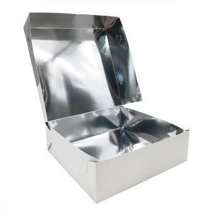 Square Aluminum Foil <strong>Cardboard</strong> Bento <strong>Lunch</strong> <strong>Box</strong> Glossy/Laminated Takeaway Food Container with Embossing and UV Coating - Product Image 2