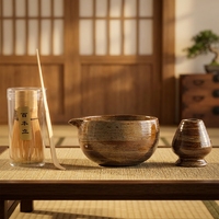 Kit de fouet à matcha en bambou personnalisé en usine avec bol en céramique, ensemble d'outils à thé, fouet à matcha 100 brins, kit Chasen pour thé matcha