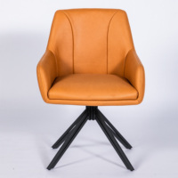Fauteuil à bascule pivotant en cuir de style moderne avec dossier haut, fauteuil moelleux à pieds en bois, écologique, pour bureau à domicile, bureau, salon
