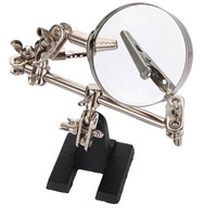 MG16126 Glass Auxiliary Clip Magnifier Third Hand Clamp with Base 60mm Lens