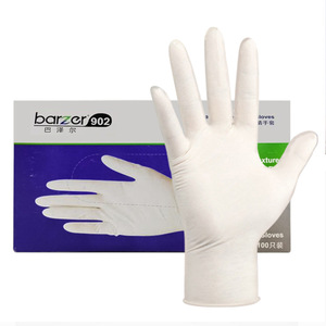 Guantes de nitrilo blancos Barzer 902 sin polvo, desechables, de protección para uso seguro. - Product Image 5