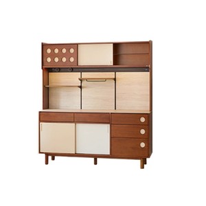 Solid Wood <b>Sideboard</b> Vintage Style Storage Cabinet For Living Room <b>Kitchen</b> Use - Product Image 5
