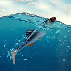 เหยื่อตกปลาแบบนิ่ม TPE ขนาดใหญ่ 14 ซม. 20 ซม. สำหรับน้ำเค็ม ตา 3 มิติ หางแบบใบพาย เหมาะสำหรับปลาหัวงู ปลาไพค์ ปลาค็อด - Product Image 3