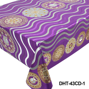 <span class=keywords><strong>Nappe</strong></span> de table en PVC à motif vague doré de luxe, imperméable, résistante à l'huile et aux taches, pour la cuisine - Product Image 5
