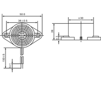 Timbre de Puerta Dingdong HYD-3026 PPO 30mm*26mm 12V DC, Timbre Piezoeléctrico Activo de Buena Calidad