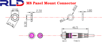 M8 M12-Prise mâle/femelle étanche à souder pour montage sur panneau, connecteur circulaire en plastique 3 4 5 6 2 broches
