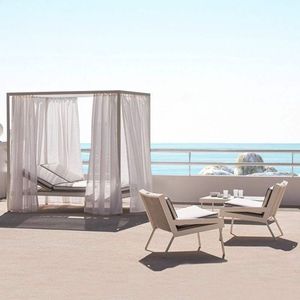 Ensemble <span class=keywords><strong>table</strong></span> et chaises d'extérieur en bambou de style minimaliste moderne avec structure en fer pour cour, jardin, villa, hôtel et balcon - Product Image 3