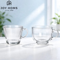 Fournisseur de verrerie en verre trempé, verre à eau classique pour la maison avec poignée, 420 ml, pour boissons froides, vente en gros