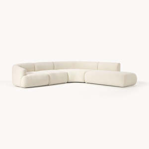 Modular L-Shape Sectional Beige Fabric Upholstered Modern Living Room Furniture 4-Seater Corner Solid Wood Legs 3-Year - Product Image 3