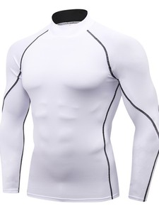 Vêtements de sport de compression thermiques unisexe à manches longues pour hommes, coupe ajustée, séchage rapide, pour la course et la gym - Product Image 2